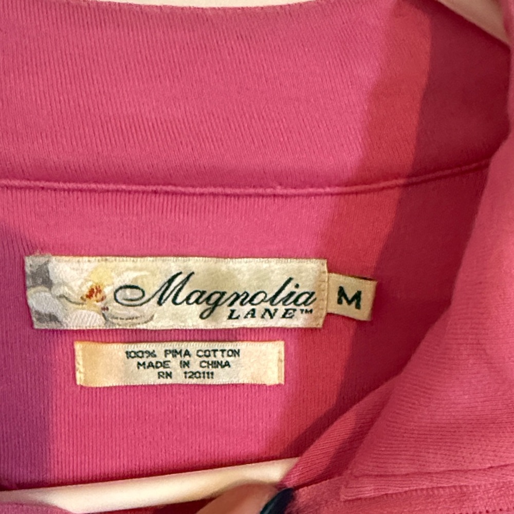 Magnolia Lane Masters pink quarter zip pullover - Picture 2 of 3